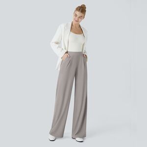 Halara Flex High Waisted Body Sculpt Waist-Slimming Wide Leg Waffle Work Pants